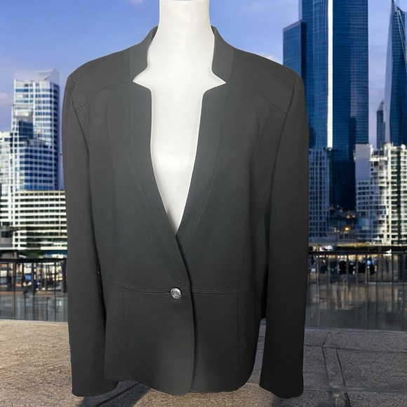 Nine West Black Blazer‎ Women's Size 16 Workwear Career Jacket - Picture 1 of 15